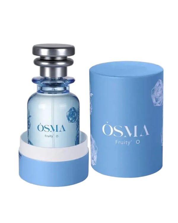 OSMA perfume bottle and packaging on a light gray background