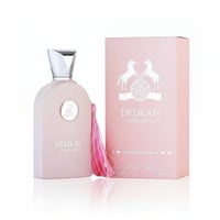 Delilah perfume bottle and packaging on a white background