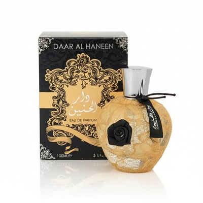 Daar Al Haneen perfume bottle and packaging on a white background