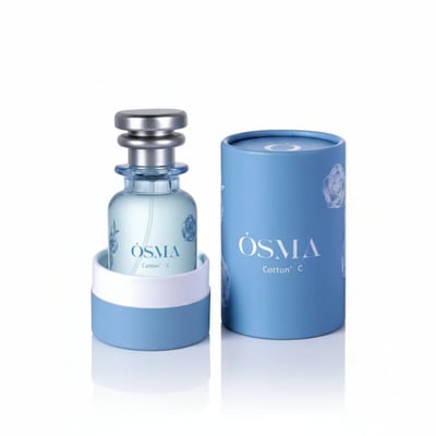 OSMA Cotton C perfume bottle and packaging on a light gray background