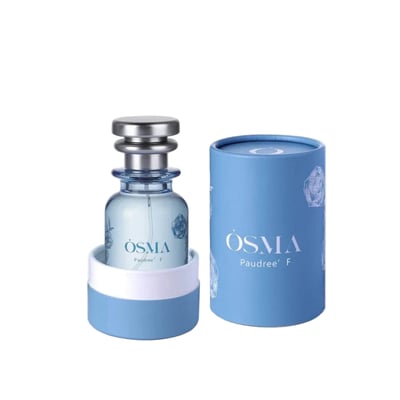 OSMA perfume bottle and packaging on a light gray background