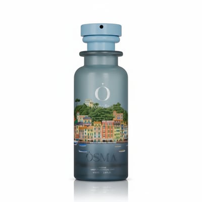 OSMIA Portofino bottle with scenic label on a white background