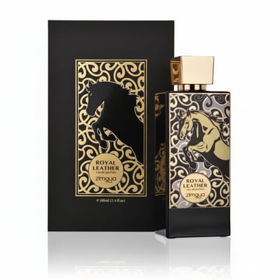 Royal Leather by Zimaya box dan botol minyak wangi lelaki mewah elegan Malaysia hadiah boyfriend majlis