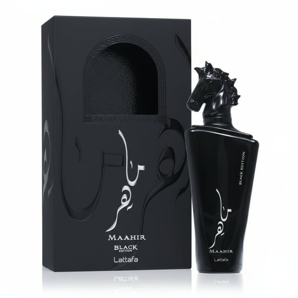 How Maahir Black Edition by Lattafa for Men Fits Reading The Bottle Size And Format