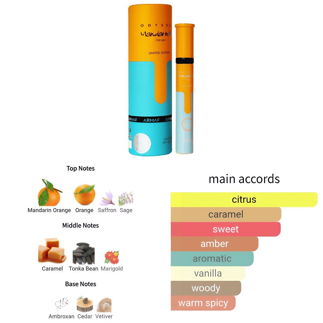Armaf Armaf Odyssey Mandarin Sky Eau de Parfum 10ml Decant – Perfume for Men feature on homepage bottle - view 5 - Premium fragrance collection Malaysia