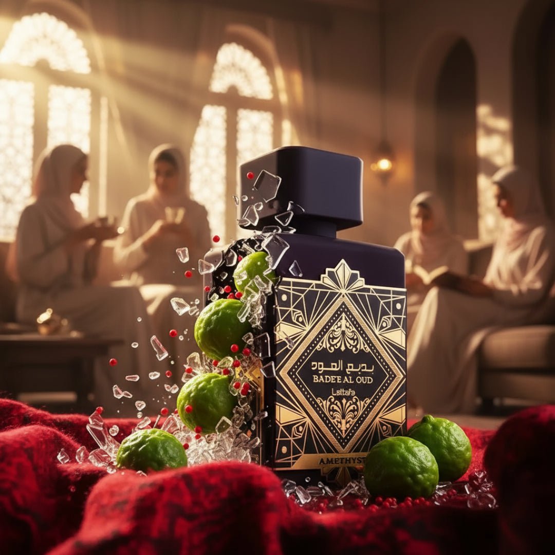 Lattafa Badee Al Oud Amethyst unisex perfume Malaysia – bau rose & amber tahan lama