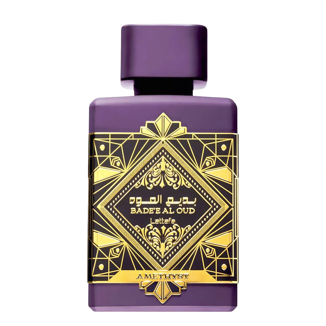Minyak wangi Badee Al Oud Amethyst by Lattafa – bau rose, vanila & oud yang tahan lama