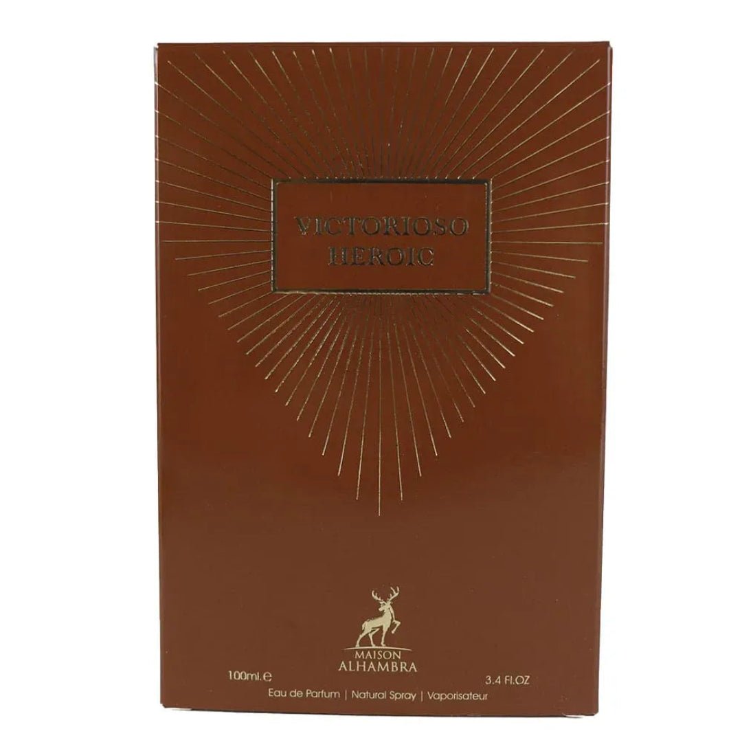 Box dan botol Victorioso Heroic Maison Alhambra fragrance lelaki warm spicy vibe premium Malaysia