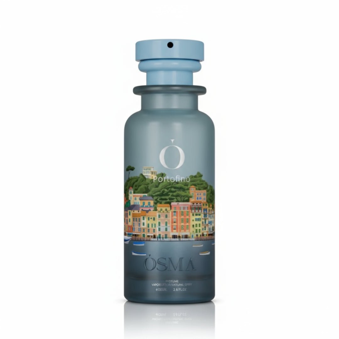 OSMIA Portofino bottle with scenic label on a white background
