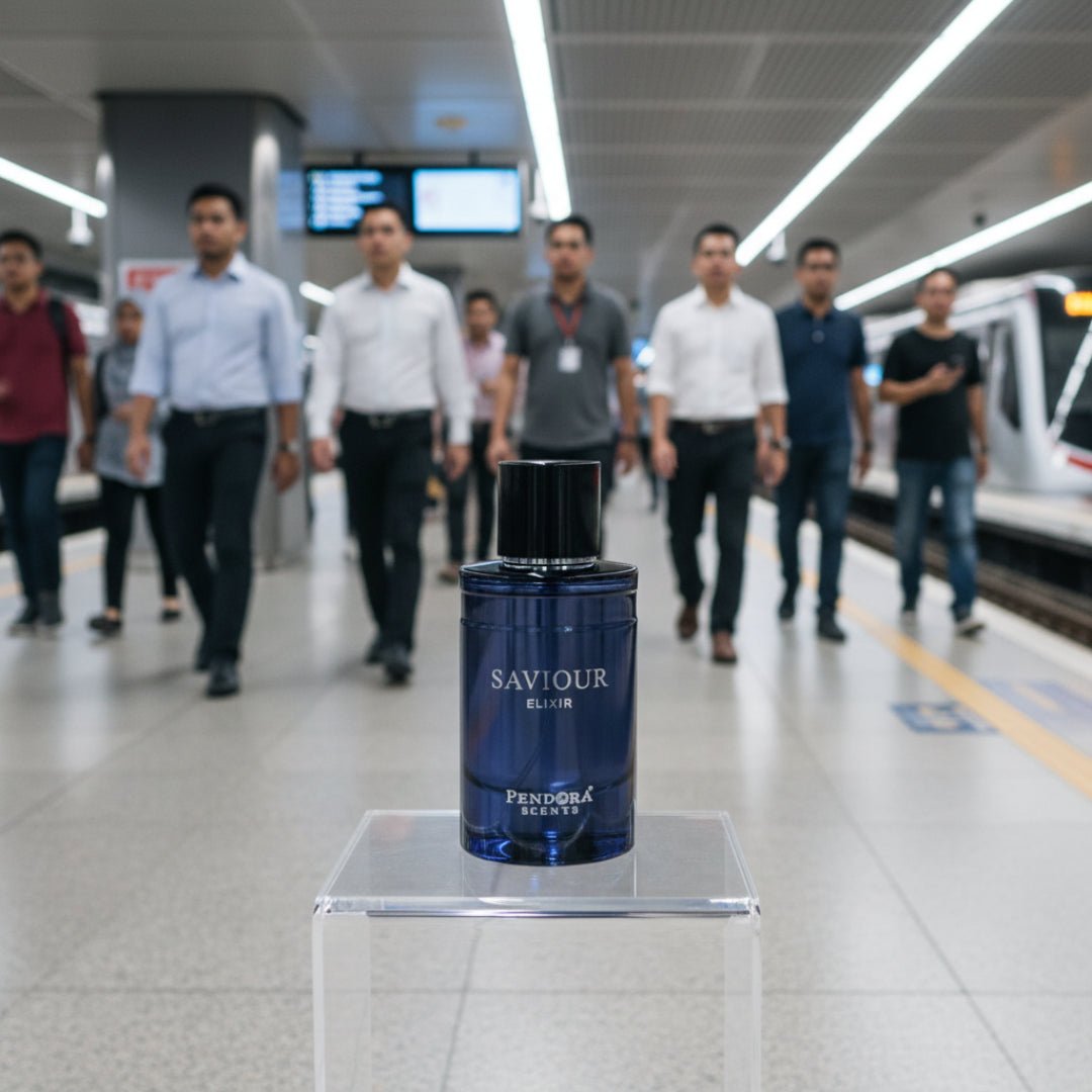 Saviour Elixir di stesen LRT – minyak wangi lelaki harian Malaysia”