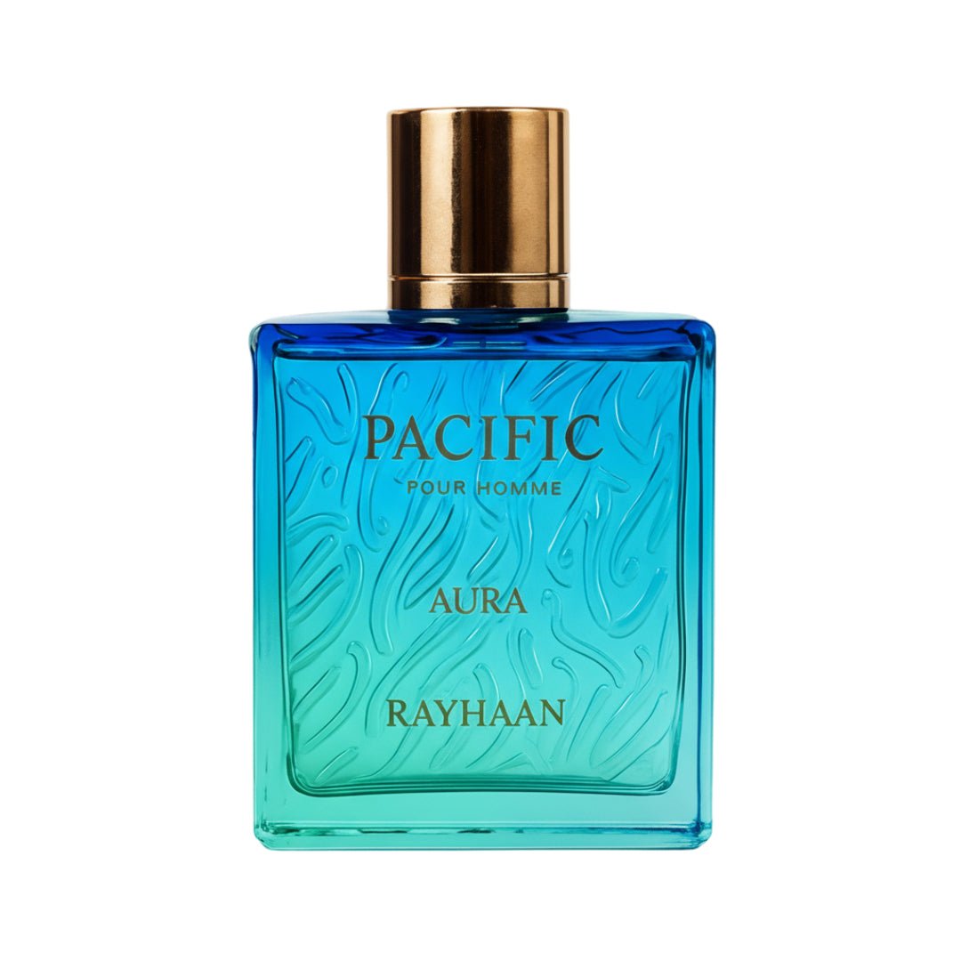 Botol Rayhaan Pacific Aura wangian lelaki bau citrus aromatic pilihan ramai Malaysia