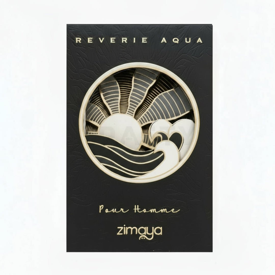 Perfume lelaki Reverie Aqua Zimaya original Malaysia – minyak wangi cardamom, cinnamon & basil padu