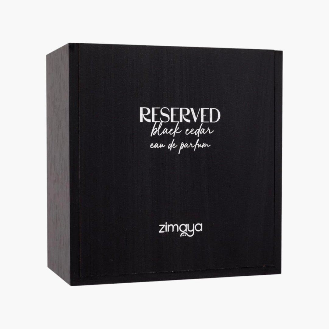 Perfume unisex Reserved Black Cedar Zimaya original Malaysia – minyak wangi cedar & balsam fir padu