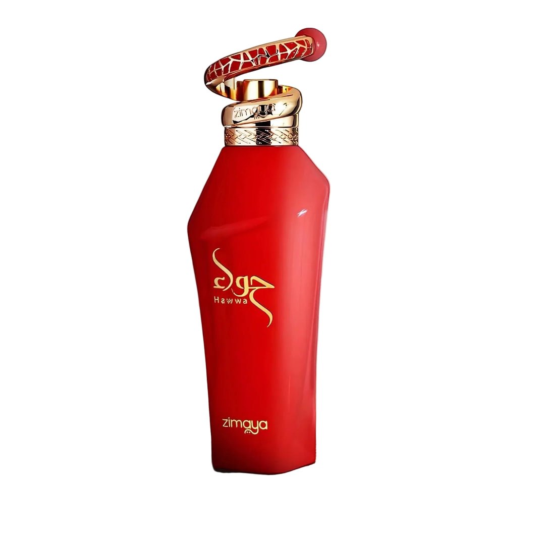 Perfume wanita Hawwa Red Zimaya original Malaysia – minyak wangi strawberry, vanila dan patchouli premium