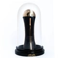 Lattafa Pride Al Khas Winners Trophy Gold 100ml — A black perfume box with gold Arabic and English text, and a gold-capped black perfume bottle shaped like an hourglass, displayed on a white background. | Lattafa Pride Al Khas Winners Trophy Gold 100ml — Kotak minyak wangi hitam dengan teks Arab dan Inggeris emas, dan