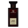 Grandeur Amber Leather 100ml by Grandeur Perfumes — A dark glass perfume bottle with a gold label sits next to its black and gold striped box on a white background. | Grandeur Amber Leather 100ml oleh Grandeur Perfumes — Botol minyak wangi kaca gelap dengan label emas duduk di sebelah kotaknya yang berjalur hitam dan