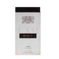 Lattafa Ana Abiyedh Leather 60ml by Lattafa Perfumes — A white perfume box with gold Arabic calligraphy and a clear glass bottle with gold accents and a dark brown cap, displayed side-by-side. | Lattafa Ana Abiyedh Leather 60ml by Lattafa Perfumes — Kotak minyak wangi putih dengan kaligrafi Arab emas dan botol kaca