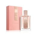 Lattafa Angham Second Song Perfume — Pink box and glass bottle with rose gold cap, featuring musical notes design.