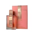 Lattafa Angham Second Song Perfume — Pink box and glass bottle with rose gold cap, featuring musical notes design.