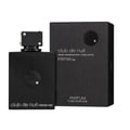 Armaf Club De Nuit Intense Man Parfum 150ml — Black perfume box and bottle with silver accents, featuring the brand name and product details | Armaf Club De Nuit Intense Man Parfum 150ml — Kotak dan botol minyak wangi hitam dengan perincian perak, memaparkan nama jenama dan butiran produk
