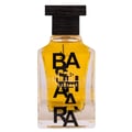 Ard Al Zaafaran Bashaara Eau De Parfum 100ml — Clear glass bottle with yellow liquid and black text "BA SHAARA" repeated vertically, black wooden cap | Ard Al Zaafaran Bashaara Eau De Parfum 100ml — Botol kaca jernih dengan cecair kuning dan teks hitam "BA SHAARA" berulang secara menegak, penutup kayu hitam