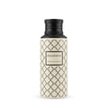 Maison Asrar Belgravia by Maison Asrar Eau de Parfum — A cream-colored perfume bottle with a black patterned design and a black textured cap, featuring a black label with white text 'BELGRAVIA ROYAL COLLECTION'.