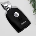 Maison Alhambra Cassius 100ml — Black perfume bottle and box with silver accents and a deer logo, featuring the name 'Cassius' in white. | Maison Alhambra Cassius 100ml — Botol dan kotak minyak wangi hitam dengan aksen perak dan logo rusa, menampilkan nama 'Cassius' dalam warna putih.