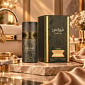 Lattafa Fearless by Lattafa 100ml EDP Men — Cylindrical dark textured bottle with gold accents and Arabic script, featuring the word FEARLESS and Lattafa branding.