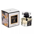 Maison Alhambra Florenza 100ml Maison Alhambra Florence — A perfume bottle and its box are displayed against a white background. The box has a floral design and the bottle is octagonal with a black ribbon. | Maison Alhambra Florenza 100ml Maison Alhambra Florence — Botol minyak wangi dan kotaknya dipamerkan berlatar