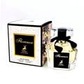 Maison Alhambra Florenza 100ml Maison Alhambra Florence — A perfume bottle and its box are displayed against a white background. The box has a floral design and the bottle is octagonal with a black ribbon. | Maison Alhambra Florenza 100ml Maison Alhambra Florence — Botol minyak wangi dan kotaknya dipamerkan berlatar