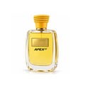 Kenz de Rasasi Hawas Apex GT — Clear glass perfume bottle with yellow liquid, gold rectangular label with black text 'HAWAS' and 'APEX GT', and a textured yellow cap, isolated on white.