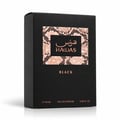 RASASI Hawas Black For Him by Rasasi 100ml EDP — Black glass perfume bottle with textured black cap next to a black box featuring a rose gold snakeskin pattern and the brand logo