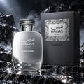 RASASI Hawas Chrome For Him by Rasasi 100ml EDP — Silver bottle and grey textured box with snake skin pattern detail, both displaying the product name and 'For Him' text.