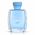 RASASI Hawas Ice Freeze by Rasasi 100ml EDP — Blue box and clear glass perfume bottle with blue cap, featuring snake skin pattern detail on the box and bottle label.