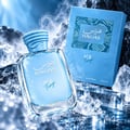 RASASI Hawas Ice Freeze by Rasasi 100ml EDP — Blue box and clear glass perfume bottle with blue cap, featuring snake skin pattern detail on the box and bottle label.