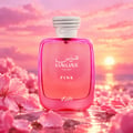 RASASI Hawas Pink by Rasasi 100ml EDP — Pink metallic box with snake print detail next to a pink glass perfume bottle with white braided cap.