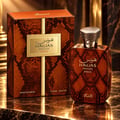 RASASI Hawas Private Dulce by Rasasi 100ml EDP — Brown snakeskin patterned perfume box and bottle with gold accents and a snake-shaped cap