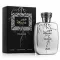 RASASI Hawas Thunder by Rasasi 100ml EDP — White bottle with black lightning bolt design and Arabic script, silver snake-wrapped cap.