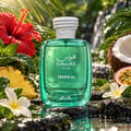 RASASI Hawas Tropical by Rasasi 100ml EDP — Green snake-skin patterned box next to a clear green glass bottle with a white textured cap, showing "Hawas Tropical for Him" text.