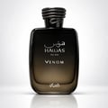 RASASI Hawas Venom by Rasasi 100ml EDP — Black box with snake pattern and snake-wrapped cap bottle, showcasing the fragrance.