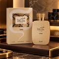 RASASI Hawas Viper by Rasasi 100ml EDP — Gold textured bottle with snake-like cap next to its matching box featuring a snake pattern and text