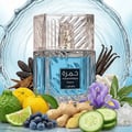 Lattafa Khamrah Waha Lattafa Perfumes 100ml EDP — Blue marbled box with white frame and Arabic text Khamrah