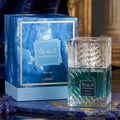 Lattafa Khamrah Waha Lattafa Perfumes 100ml EDP — Blue marbled box with white frame and Arabic text Khamrah