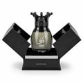 Zimaya Kibria Supremo — Black textured box and black crown-topped perfume bottle with Arabic calligraphy and 'KIBRIA SUPREMO' text.
