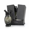 Zimaya Kibria Supremo — Black textured box and black crown-topped perfume bottle with Arabic calligraphy and 'KIBRIA SUPREMO' text.