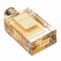 Maison Alhambra Kismet for Women 100ml by Maison Alhambra — A white box and a clear glass perfume bottle with gold accents and a deer emblem, displayed against a white background. | Maison Alhambra Kismet for Women 100ml by Maison Alhambra — Peti putih dan botol minyak wangi kaca jernih dengan perincian emas dan