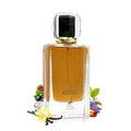 Maison Alhambra Leonie Intense by Maison Alhambra 100ml — A perfume box and bottle are shown side-by-side against a white background. The box has black and gold lettering and a deer logo. The bottle is clear glass with gold lettering and a gold and black cap. | Maison Alhambra Leonie Intense by Maison Alhambra 100ml —
