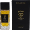 Bujairami Mafia Boss — Clear glass perfume bottle with gold liquid next to a black presentation box with gold logo and text