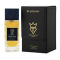 Bujairami Mafia Boss — Clear glass perfume bottle with gold liquid next to a black presentation box with gold logo and text