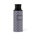 Maison Asrar Majesty by Maison Asrar 100ml EDP Unisex — A grey bottle with a repeating black quatrefoil pattern and a black textured cap, featuring a black label with 'MAJESTY' and 'ROYAL COLLECTION' text.